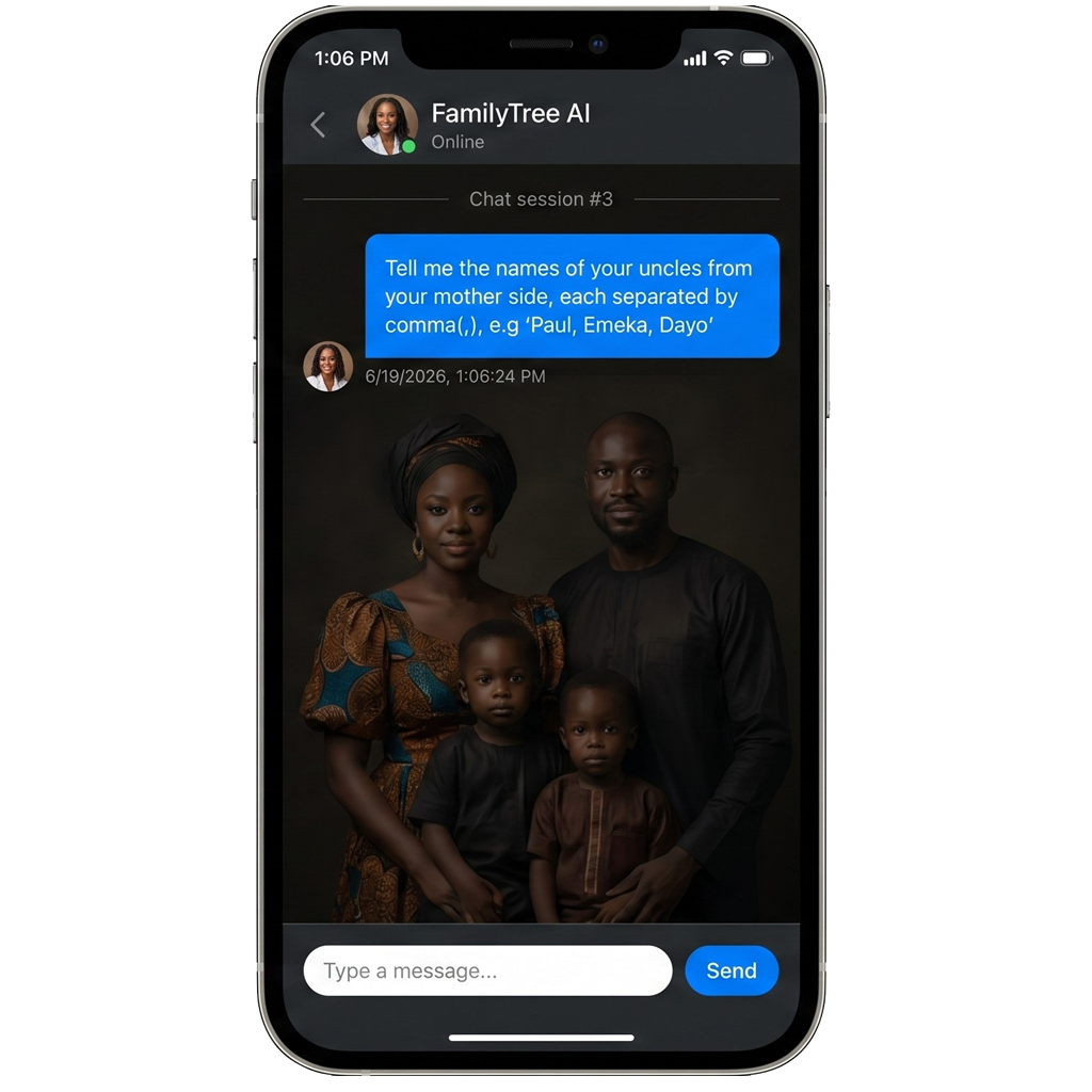 FamilyTree AI chat interface